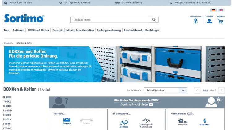 Sortimo Online-Shop